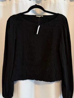 Madewell Smocked Boatneck Top NWT